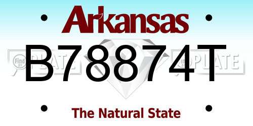 B78874T Arkansas License Plate