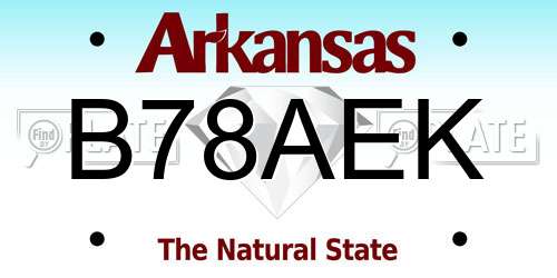 B78AEK Arkansas License Plate