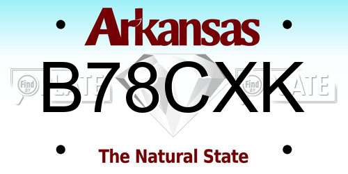 B78CXK Arkansas License Plate