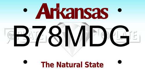 B78MDG Arkansas License Plate