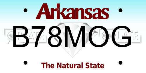 B78MOG Arkansas License Plate