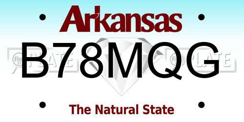 B78MQG Arkansas License Plate