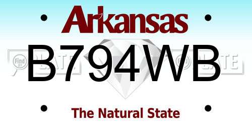B794WB Arkansas License Plate