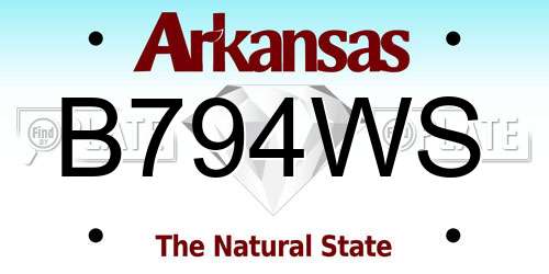 B794WS Arkansas License Plate