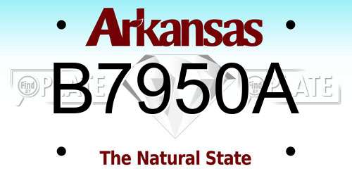 B7950A Arkansas License Plate