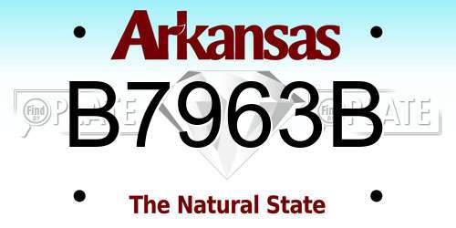 B7963B Arkansas License Plate