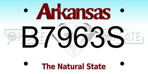 B7963S Arkansas License Plate