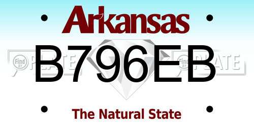 B796EB Arkansas License Plate