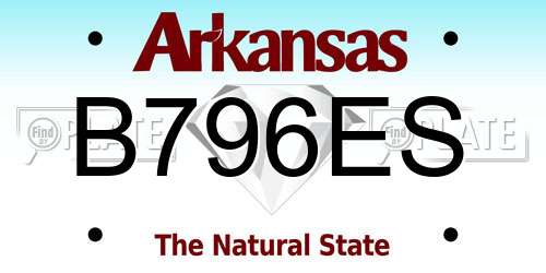 B796ES Arkansas License Plate
