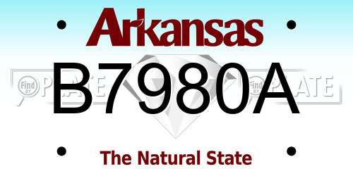 B7980A Arkansas License Plate