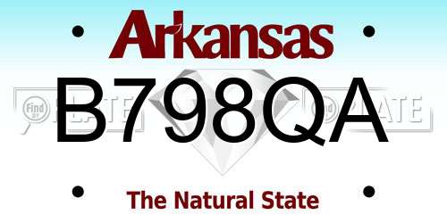 B798QA Arkansas License Plate