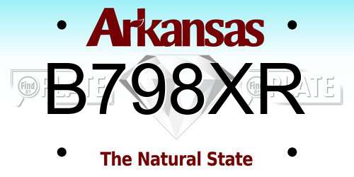 B798XR Arkansas License Plate
