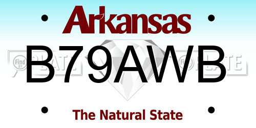 B79AWB Arkansas License Plate