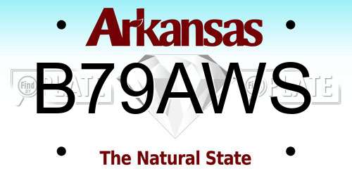 B79AWS Arkansas License Plate