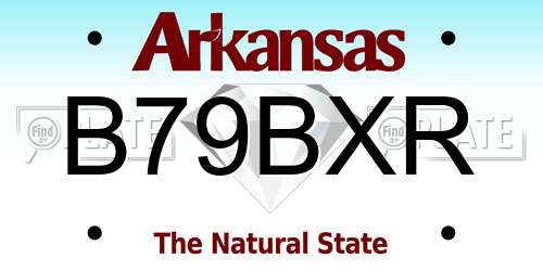 B79BXR Arkansas License Plate