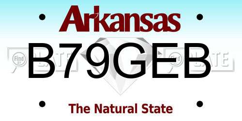 B79GEB Arkansas License Plate