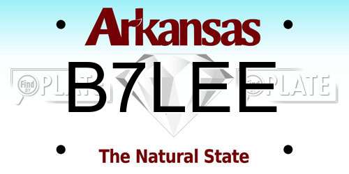 B7LEE Arkansas License Plate