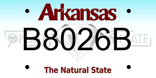 B8026B Arkansas License Plate