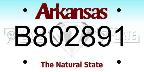 B802891 Arkansas License Plate