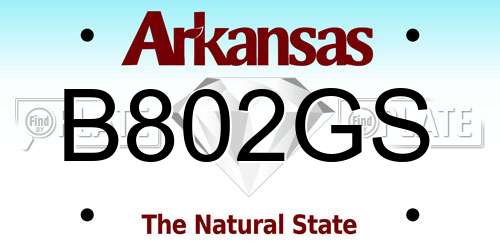 B802GS Arkansas License Plate