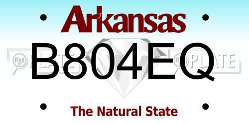 B804EQ Arkansas License Plate
