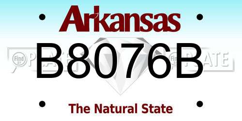 B8076B Arkansas License Plate
