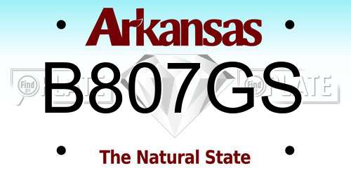 B807GS Arkansas License Plate