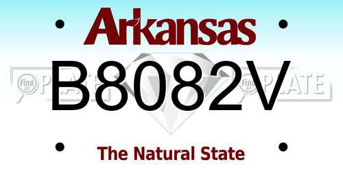 B8082V Arkansas License Plate
