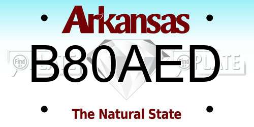 B80AED Arkansas License Plate