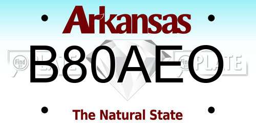 B80AEO Arkansas License Plate