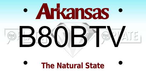 B80BTV Arkansas License Plate