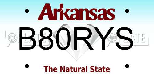 B80RYS Arkansas License Plate