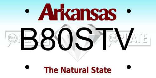 B80STV Arkansas License Plate