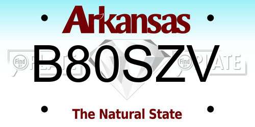 B80SZV Arkansas License Plate