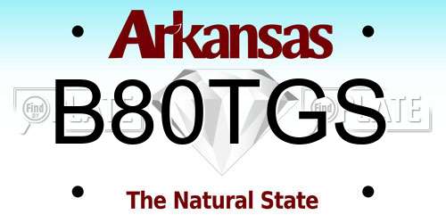 B80TGS Arkansas License Plate
