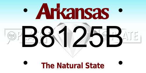 B8125B Arkansas License Plate