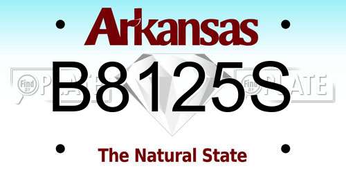B8125S Arkansas License Plate