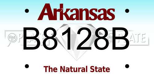 B8128B Arkansas License Plate