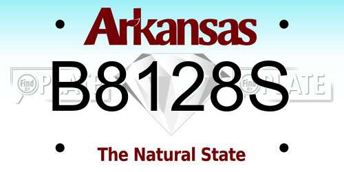 B8128S Arkansas License Plate
