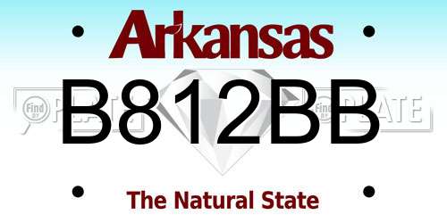 B812BB Arkansas License Plate