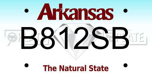 B812SB Arkansas License Plate