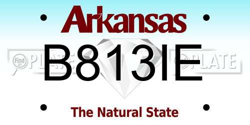 B813IE Arkansas License Plate