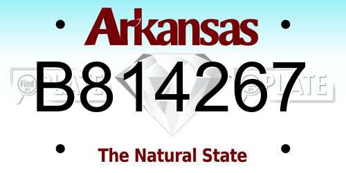 B814267 Arkansas License Plate