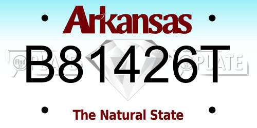 B81426T Arkansas License Plate