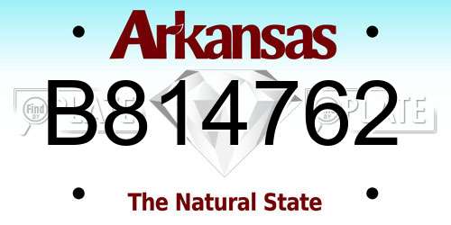 B814762 Arkansas License Plate
