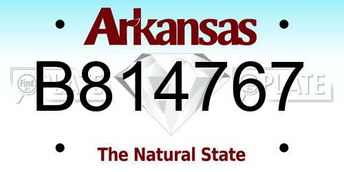 B814767 Arkansas License Plate