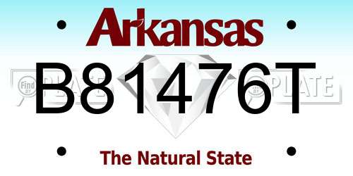 B81476T Arkansas License Plate