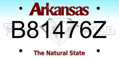 B81476Z Arkansas License Plate