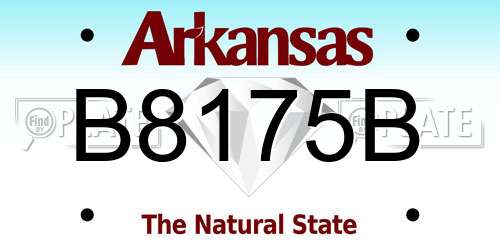 B8175B Arkansas License Plate