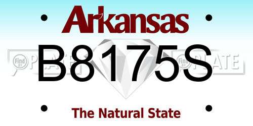 B8175S Arkansas License Plate
